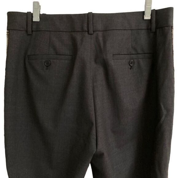 J.Crew Ludlow Sequin Tuxedo Stripe Cropped Grey Wool High Rise Pants Womens 10  - Picture 10 of 14